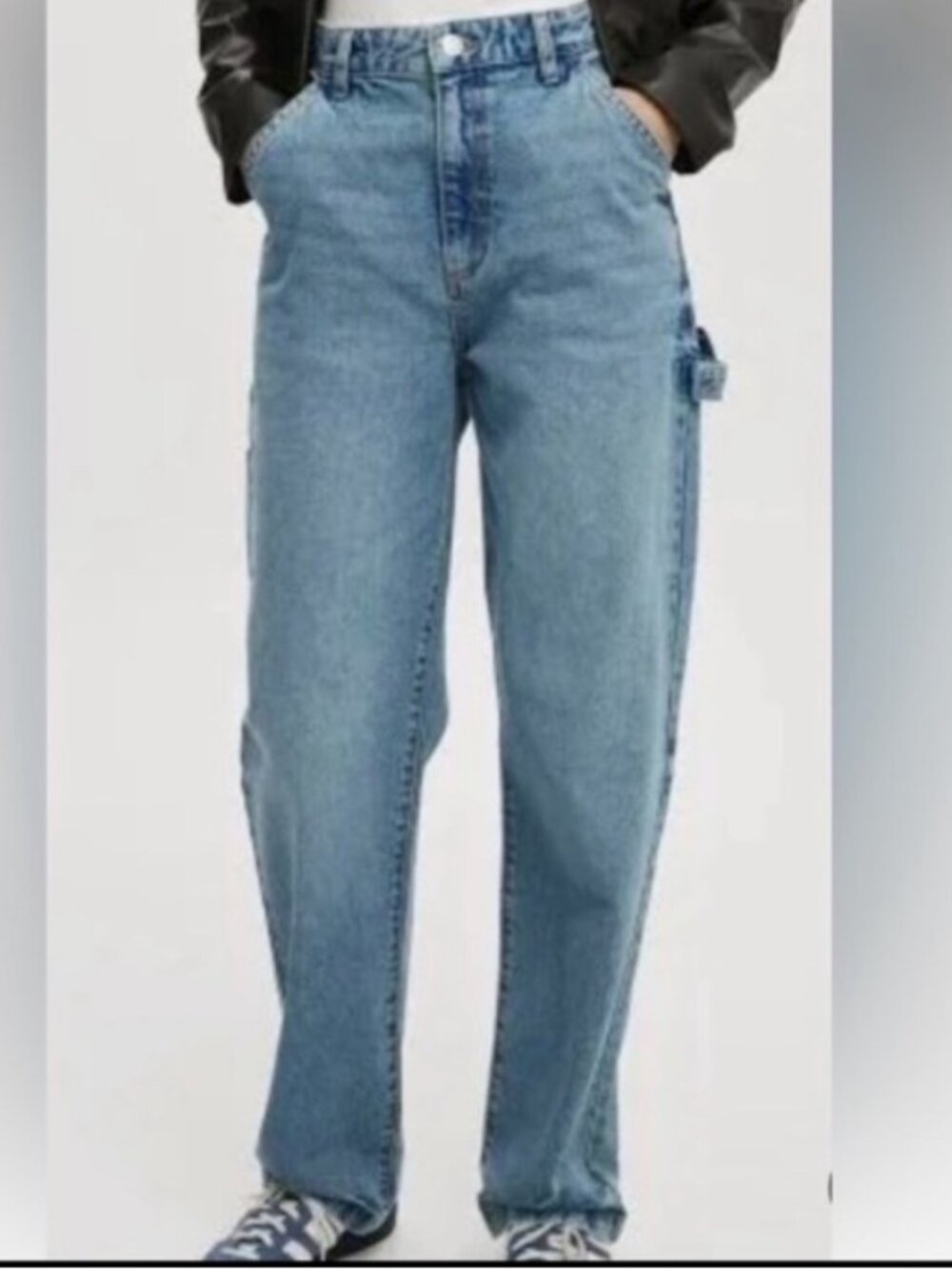 Cotton On Womens Light Blue Relaxed Carpenter Jeans